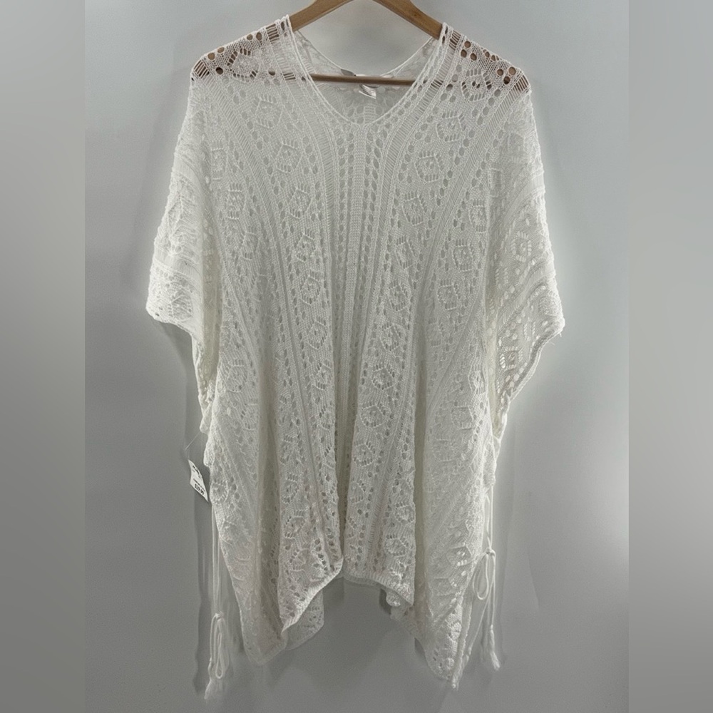 NWT House Of Harlow 1960 Loose Knit White Crochet Festival Beach Swim Cover Up - Picture 2 of 11